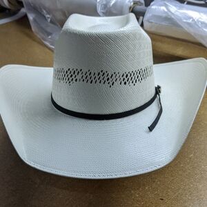 White Cowboy Hat with Black Band